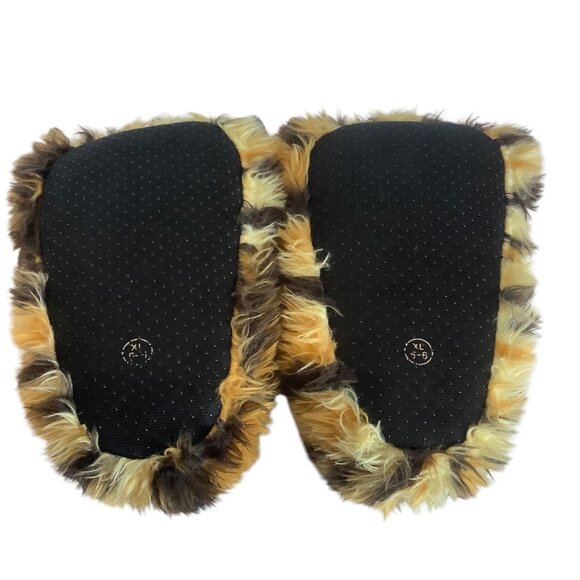 Fuzzy Tiger Claw Paw Slippers Feetmoji Kid Size XL 5/6 Plush Animal Faux Fur - Picture 4 of 5
